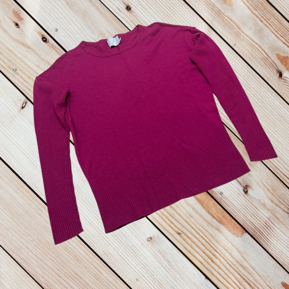 Michael Stars XS fuchsia drop shoulder wool modal cashmere sweater
